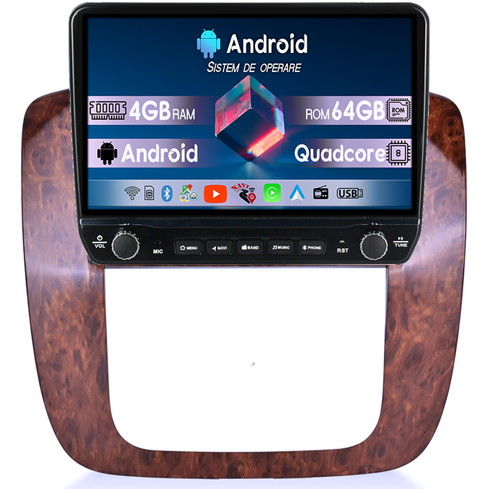 Navigatie dedicata Chevrolet Tahoe 2012 Tesla cu butoane rotative model 2024, 4GB RAM 64GB ROM, Procesor Quadcore, Android 14, Display QLED 10", DSP, Carplay&Android Auto [1]