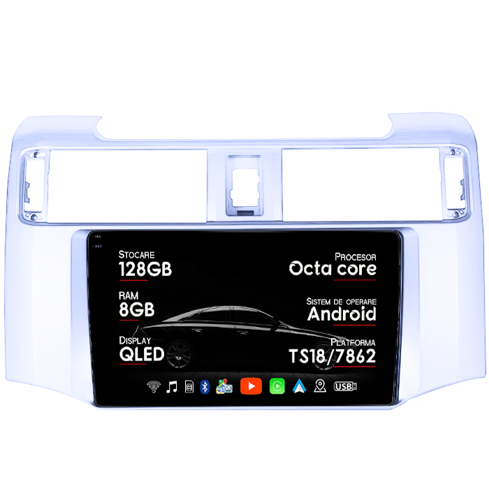 Navigatie dedicata Toyota 4Runner 2009-2017, 8GB RAM 128GB ROM, Octacore, Platforma TS18, Android 14, Display QLED 9", Suporta camera 360", DSP, Carplay&Android Auto, SIM 4G, Ventilator Activ [1]