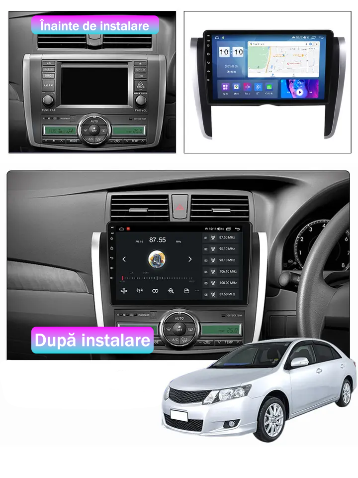 Navigatie dedicata Toyota Allion 2007-2020, 8GB RAM 128GB ROM, Octacore, Platforma TS18, Android 14, Display QLED 9", Suporta camera 360", DSP, Carplay&Android Auto, SIM 4G, Ventilator Activ [8]
