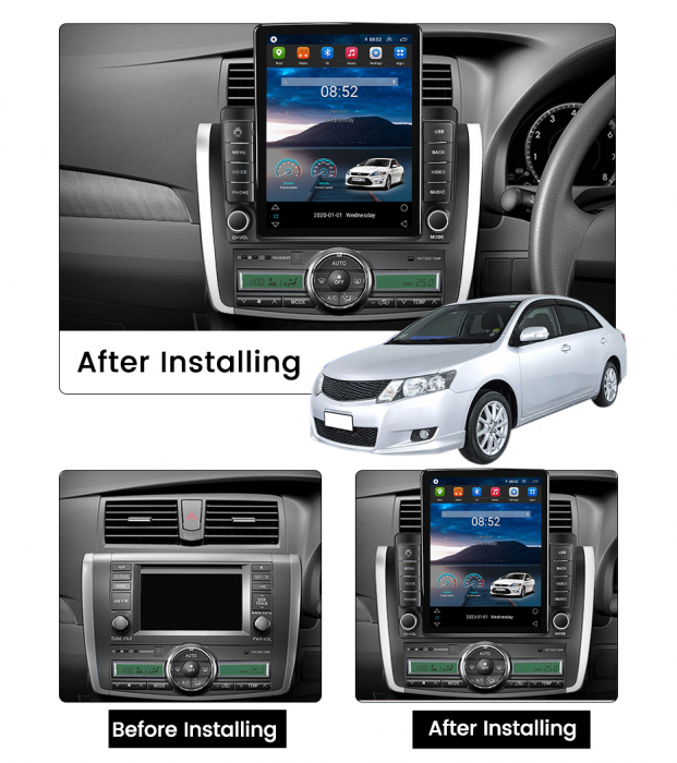 Navigatie dedicata Toyota Allion 2007-2020,Tesla Style, ANDROID 13,Carplay&Android Auto, 10 inch , 8+128GB, Internet, Aplicatii, Waze, GPS [3]