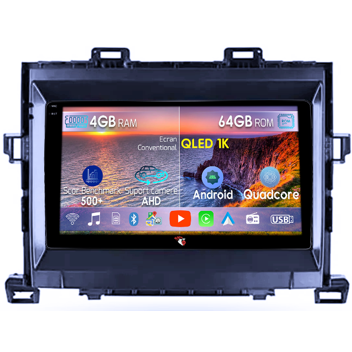 Navigatie dedicata Toyota Alphard 2008-2014, 4GB RAM 64GB ROM, Octacore, Android 14, Display QLED 1K 9", Carplay&Android Auto, SIM 4G, Ventilator Activ [1]