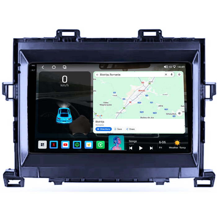 Navigatie dedicata Toyota Alphard 2008-2014, 4GB RAM 64GB ROM, Procesor Qualcomm Octacore, Android 14, Rezolutie 2K, Display QLED 9", DSP, Carplay&Android Auto, SIM 4G [4]