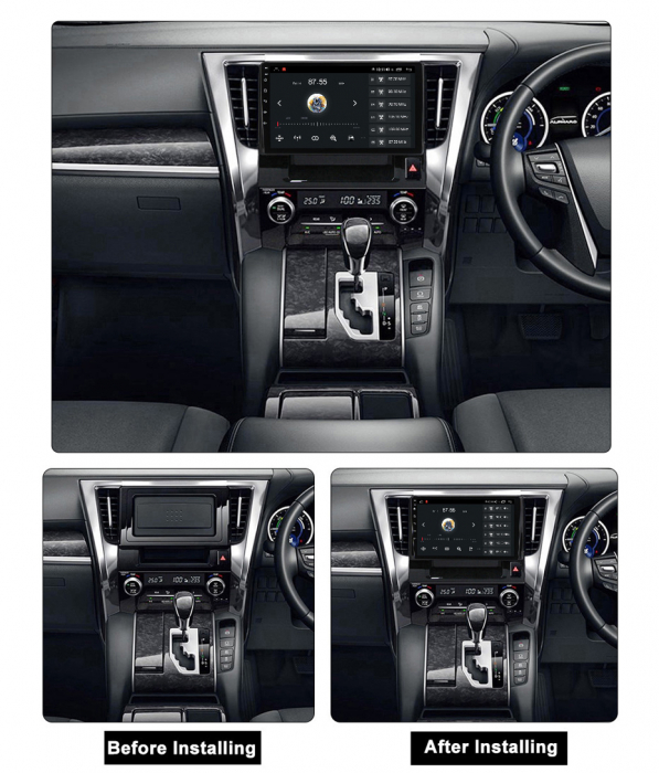 Navigatie dedicata Toyota Alphard 2015-2020, 4 GB RAM 32 ROM, Android 13, Display QLED, 10", DSP, Carplay, Android Auto, Internet, Youtube, Waze, WI-FI, USB, Bluetooth [5]