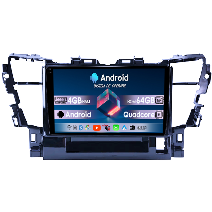 Navigatie dedicata Toyota Alphard 2015-2020, 4GB RAM 64GB ROM, Quadcore, Android 14, Display QLED 1K, 9", DSP, Carplay&Android Auto, Suport camere AHD [1]