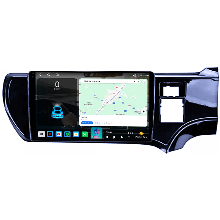 Navigatie dedicata Toyota Aqua 2011-2017 Right, 4GB RAM 64GB ROM, Procesor Qualcomm Octacore, Android 14, Rezolutie 2K, Display QLED 9", DSP, Carplay&Android Auto, SIM 4G [2]