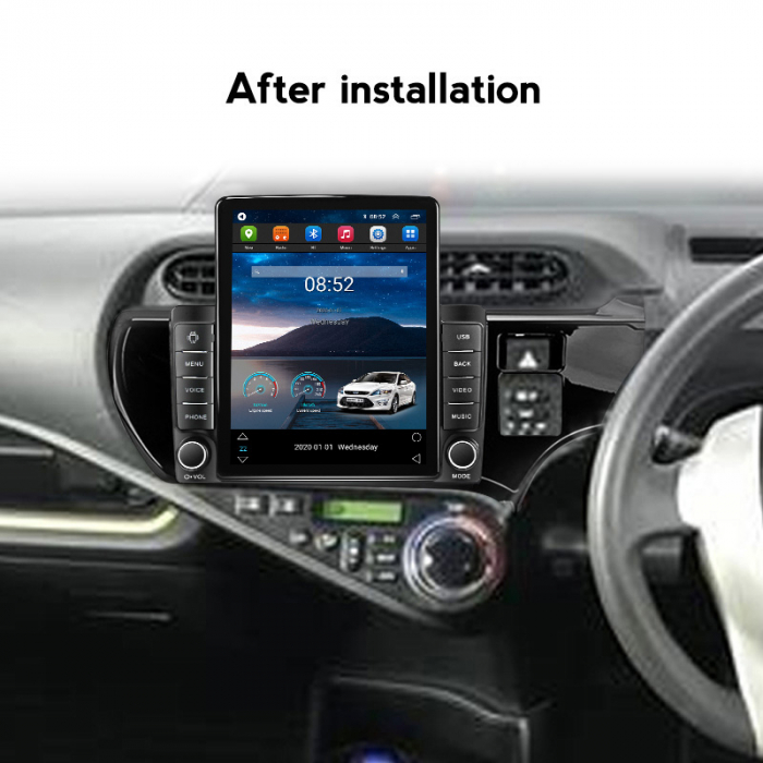 Navigatie dedicata Toyota Aqua 2011-2017 Right ,Tesla Style, ANDROID 13,Carplay&Android Auto, 10 inch , 8+128GB, Internet, Aplicatii, Waze, GPS [4]