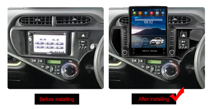 Navigatie dedicata Toyota Aqua 2011-2017 Right ,Tesla Style, ANDROID 13,Carplay&Android Auto, 10 inch , 8+128GB, Internet, Aplicatii, Waze, GPS [3]