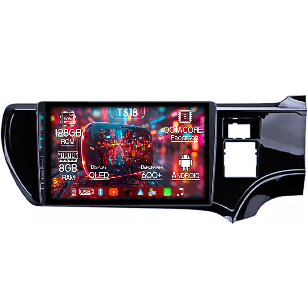 Navigatie dedicata Toyota Aqua 2011-2017, USB&Butoane fizice frontale, Platforma TS18, 9 Inch, 8GB RAM 128GB ROM, Octacore, Android 14, Android Auto&Carplay [1]