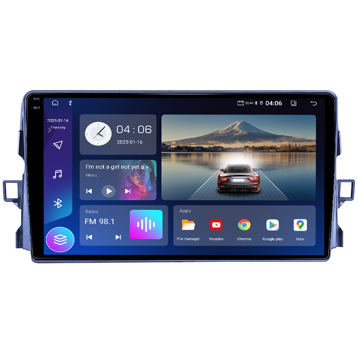 Navigatie dedicata Toyota Auris 2006-2011, 4GB RAM 64GB ROM, Quad Core, Display 9" QLED 1K, Carplay, Android 14, Bluetooth, Magazin Play, Suport Camere AHD [4]
