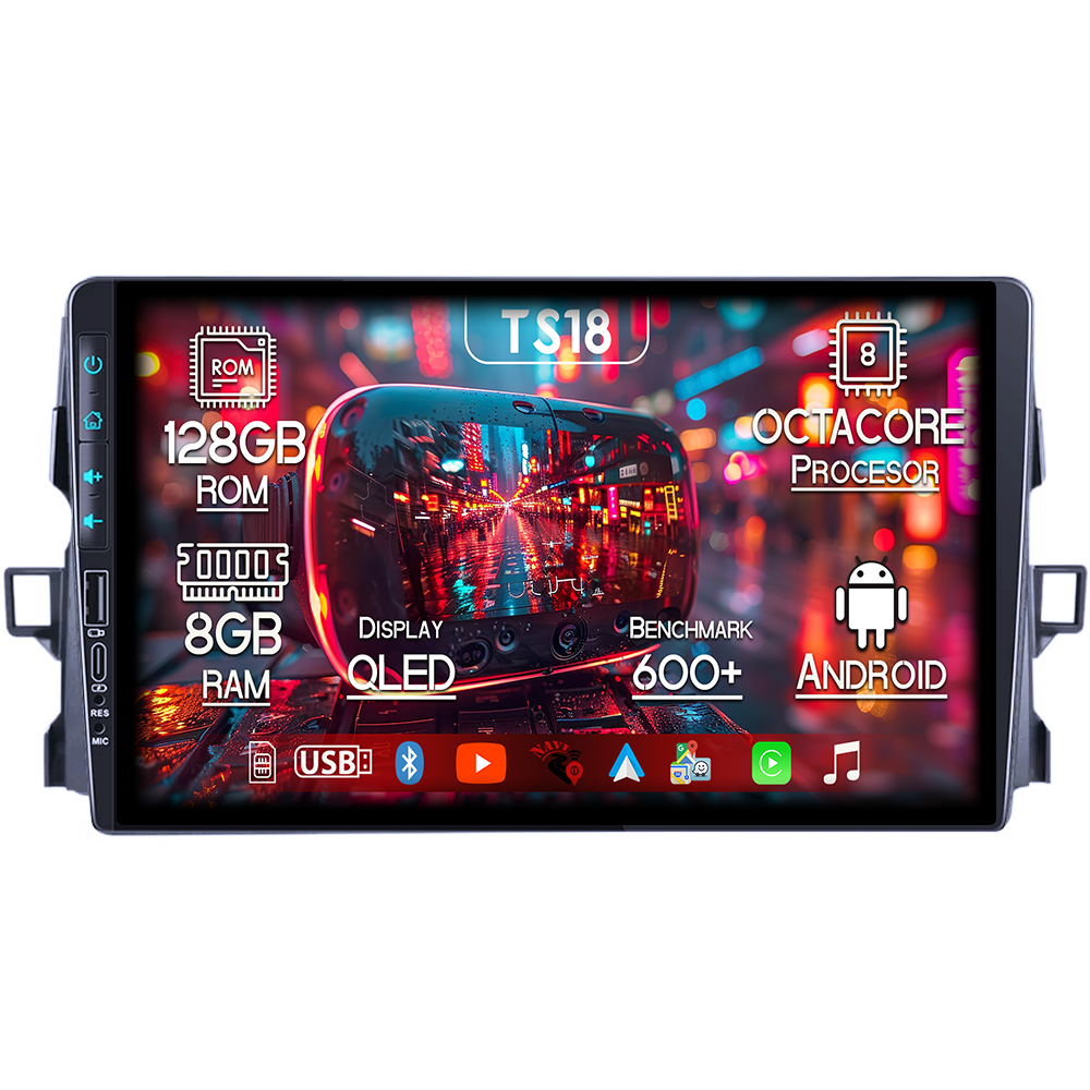 Navigatie dedicata Toyota Auris 2006-2011, USB&Butoane fizice frontale, Platforma TS18, 9 Inch, 8GB RAM 128GB ROM, Octacore, Android 14, Android Auto&Carplay [1]