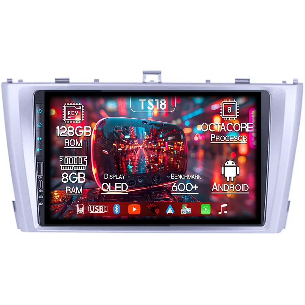 Navigatie dedicata Toyota Avensis 2008-2015, USB&Butoane fizice frontale, Platforma TS18, 9 Inch, 8GB RAM 128GB ROM, Octacore, Android 14, Android Auto&Carplay [1]