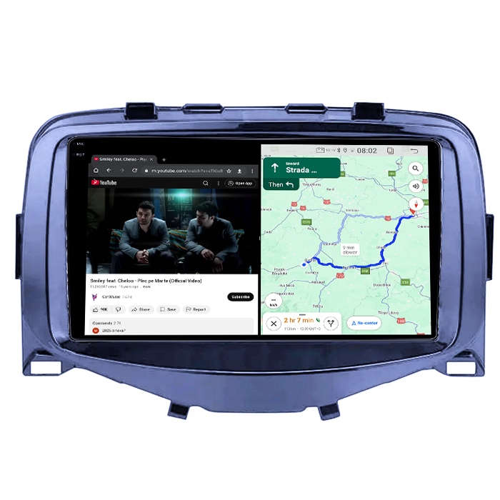 Navigatie dedicata Toyota Aygo 2016, 4GB RAM 64GB ROM, Quad Core, Display 9" QLED 1K, Carplay, Android 14, Bluetooth, Magazin Play, Suport Camere AHD [5]