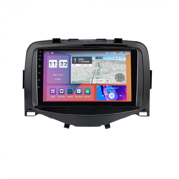 Navigatie dedicata Toyota Aygo/ Peugeot 108/ Citroen C1 2016, 4GB RAM 64GB ROM, Octacore, Android 13, Display QLED 9", DSP, Carplay, Android Auto, Internet, Youtube, Waze, WIFI, Bluet [2]