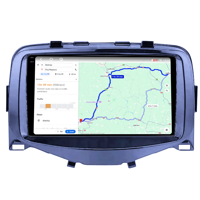 Navigatie dedicata Toyota Aygo/ Peugeot 108/ Citroen C1 2016, 4GB RAM 64GB ROM, Octacore, Android 14, Display QLED 1K 9", Carplay&Android Auto, SIM 4G, Ventilator Activ [4]