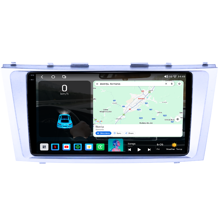 Navigatie dedicata Toyota Camry 2006-2011, 4GB RAM 64GB ROM, Octacore, Android 14, Display QLED 1K 9", Carplay&Android Auto, SIM 4G, Ventilator Activ [2]