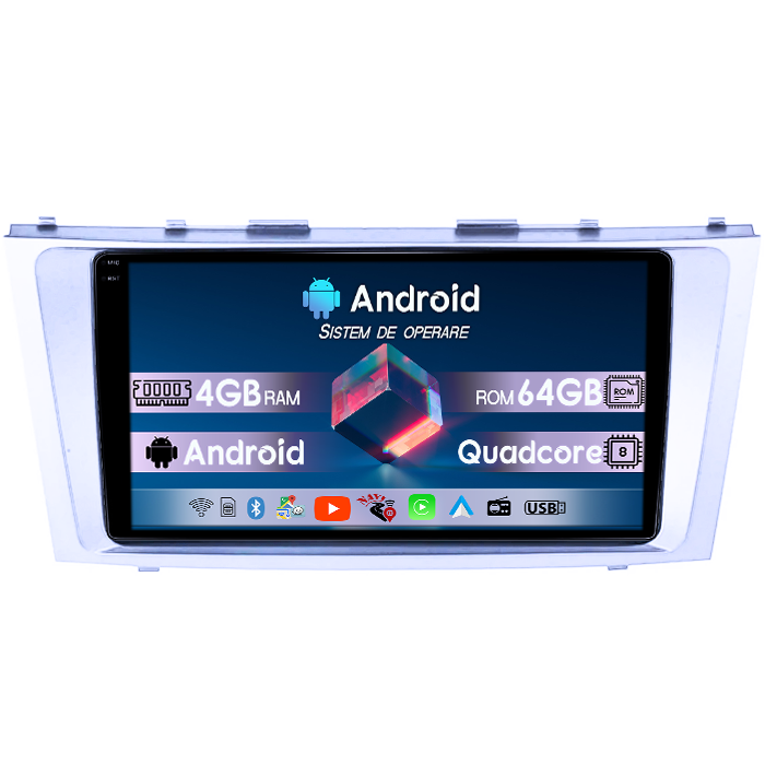 Navigatie dedicata Toyota Camry 2006-2011, 4GB RAM 64GB ROM, Quad Core, Display 9" QLED 1K, Carplay, Android 14, Bluetooth, Magazin Play, Suport Camere AHD [1]