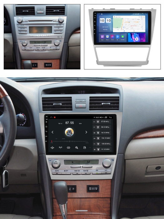 Navigatie dedicata Toyota Camry 2007-2011, 4 GB RAM 32 ROM, Android 13, Display QLED, 10", DSP, Carplay, Android Auto, Internet, Youtube, Waze, WI-FI, USB, Bluetooth [7]