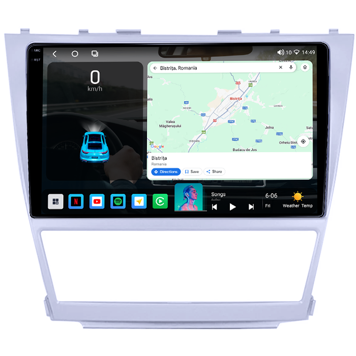 Navigatie dedicata Toyota Camry 2007-2011, 4GB RAM 64GB ROM, Octacore, Android 14, Display QLED 1K 10", Carplay&Android Auto, SIM 4G, Ventilator Activ [2]