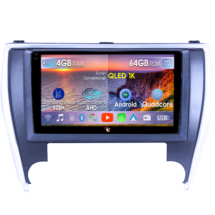 Navigatie dedicata Toyota Camry 2014-2017, 4GB RAM 64GB ROM, Octacore, Android 14, Display QLED 1K 10", Carplay&Android Auto, SIM 4G, Ventilator Activ [1]