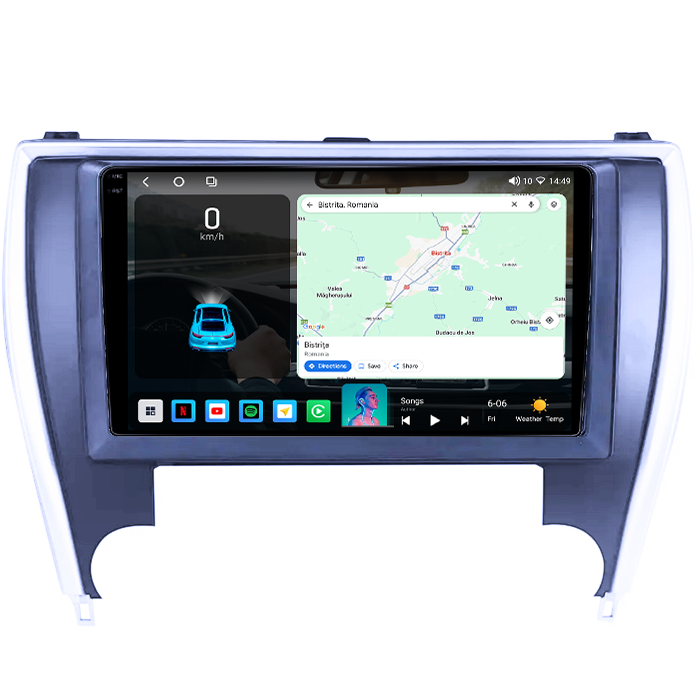 Navigatie dedicata Toyota Camry 2014-2017, 4GB RAM 64GB ROM, Octacore, Android 14, Display QLED 1K 10", Carplay&Android Auto, SIM 4G, Ventilator Activ [2]