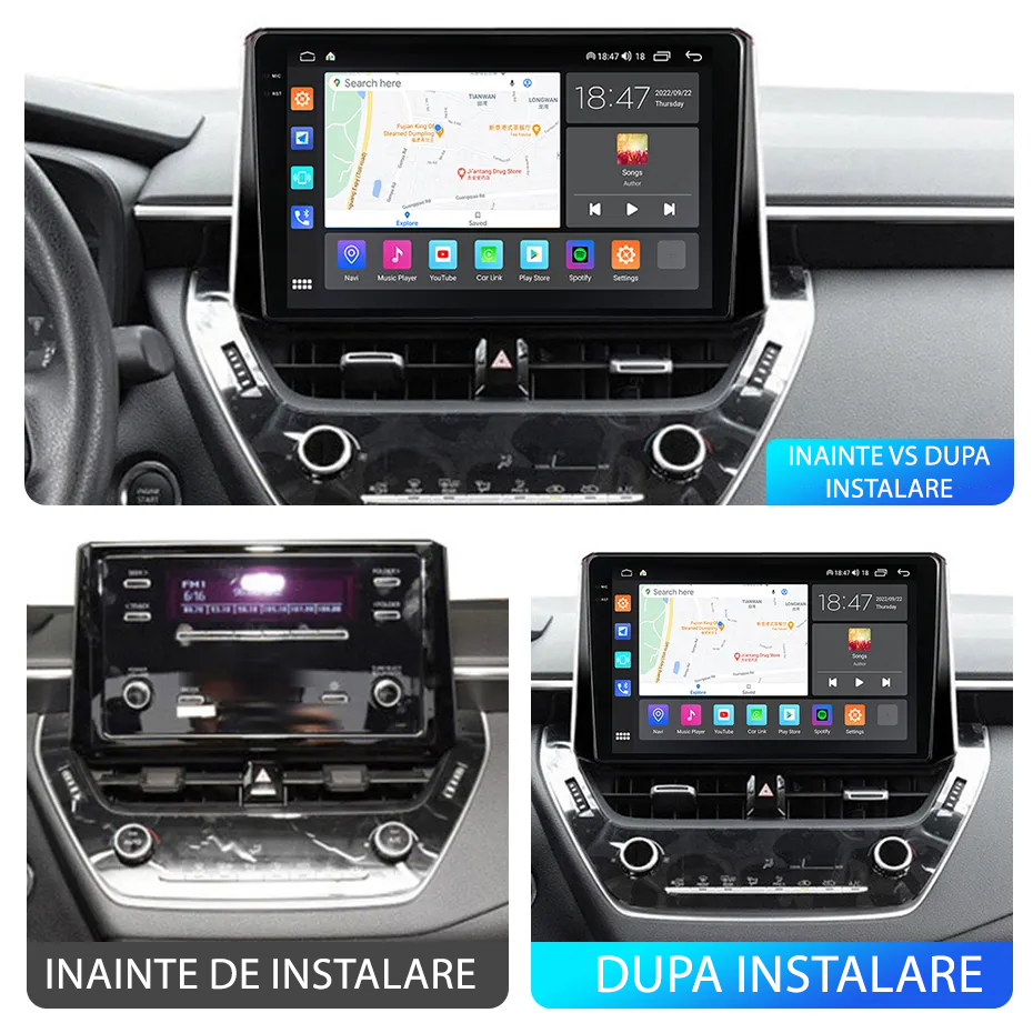 Navigatie dedicata Toyota Corolla, Auris 2018-2019, 4GB RAM 32GB ROM, Octacore, Android 14, Display QLED  10", DSP, Carplay&Android Auto, SIM 4G, Bluetooth, Ventilator Activ [5]