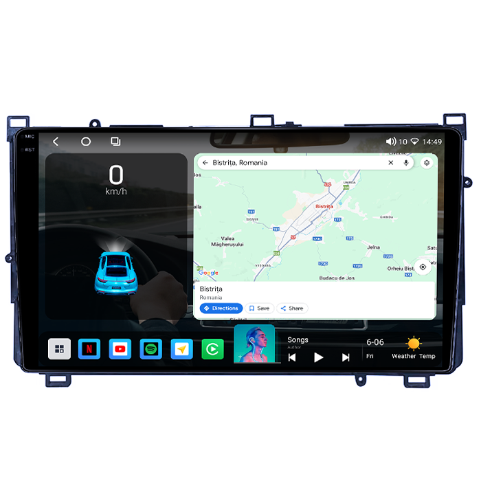 Navigatie dedicata Toyota Corolla 11 Auris E180 2017-2018,4GB RAM 32GB ROM, Octacore, Android 14, Display QLED 1K 9", DSP, Carplay&Android Auto, SIM 4G, Bluetooth, Ventilator Activ [2]