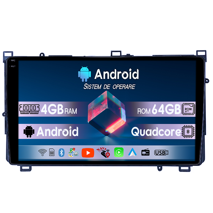 Navigatie dedicata Toyota Corolla 11 Auris E180 2017-2018, 4GB RAM 64GB ROM, Quad Core, Display 9" QLED 1K, Carplay, Android 14, Bluetooth, Magazin Play, Suport Camere AHD [1]