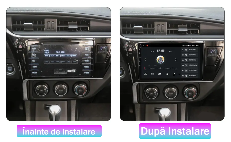 Navigatie dedicata Toyota Corolla 11 Auris E180 2017-2018, 8GB RAM 128GB ROM, Octacore, Platforma TS18, Android 13, Display QLED 9”, Suporta camera 360º, DSP, Carplay&Android Auto, SIM 4G, Ventilator [4]