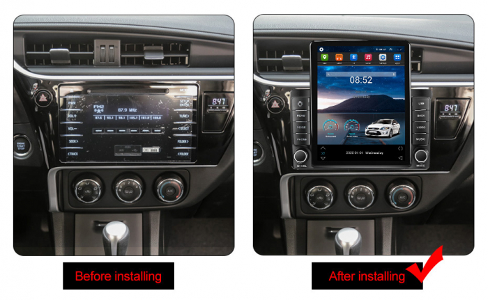 Navigatie dedicata Toyota Corolla 11 Auris E180 2017-2018,Tesla Style, ANDROID 13,Carplay&Android Auto, 10 inch , 8+128GB, Internet, Aplicatii, Waze, GPS [3]