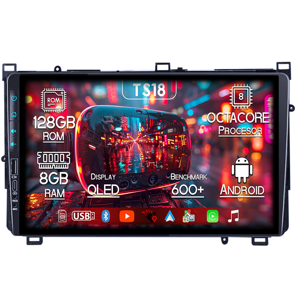 Navigatie dedicata Toyota Corolla 11 Auris E180 2017-2018, USB&Butoane fizice frontale, Platforma TS18, 9 Inch, 8GB RAM 128GB ROM, Octacore, Android 14, Android Auto&Carplay [1]
