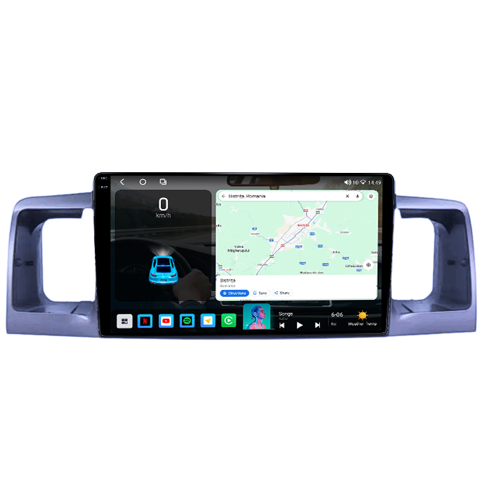 Navigatie dedicata Toyota Corolla 2000-2004, 4GB RAM 64GB ROM, Octacore, Android 14, Display QLED 1K 9", Carplay&Android Auto, SIM 4G, Ventilator Activ [2]