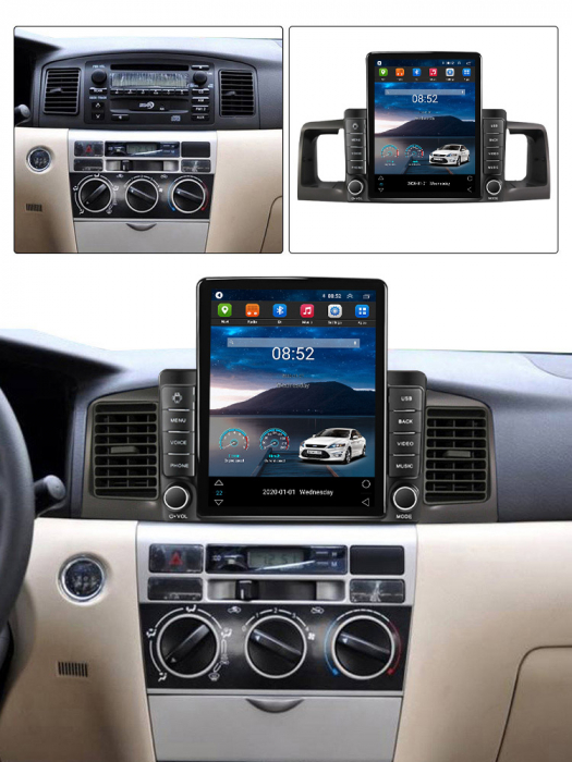 Navigatie dedicata Toyota Corolla 2000-2004,Tesla Style, ANDROID 13,Carplay&Android Auto, 10 inch , 8+128GB, Internet, Aplicatii, Waze, GPS [4]