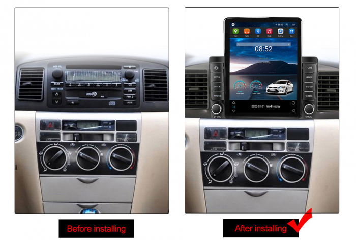 Navigatie dedicata Toyota Corolla 2000-2004,Tesla Style, ANDROID 13,Carplay&Android Auto, 10 inch , 8+128GB, Internet, Aplicatii, Waze, GPS [3]