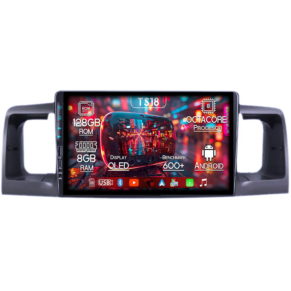 Navigatie dedicata Toyota Corolla 2000-2004, USB&Butoane fizice frontale, Platforma TS18, 9 Inch, 8GB RAM 128GB ROM, Octacore, Android 14, Android Auto&Carplay [1]