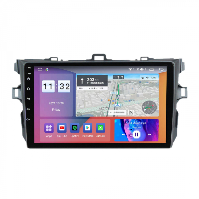 Navigatie dedicata Toyota Corolla 2006-2013, 4 GB RAM 32 ROM, Android 13, Display QLED, 9", DSP, Carplay, Android Auto, Internet, Youtube, Waze, WI-FI, USB, Bluetooth [2]