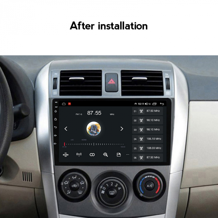 Navigatie dedicata Toyota Corolla 2006-2013, 4 GB RAM 32 ROM, Android 13, Display QLED, 9", DSP, Carplay, Android Auto, Internet, Youtube, Waze, WI-FI, USB, Bluetooth [6]