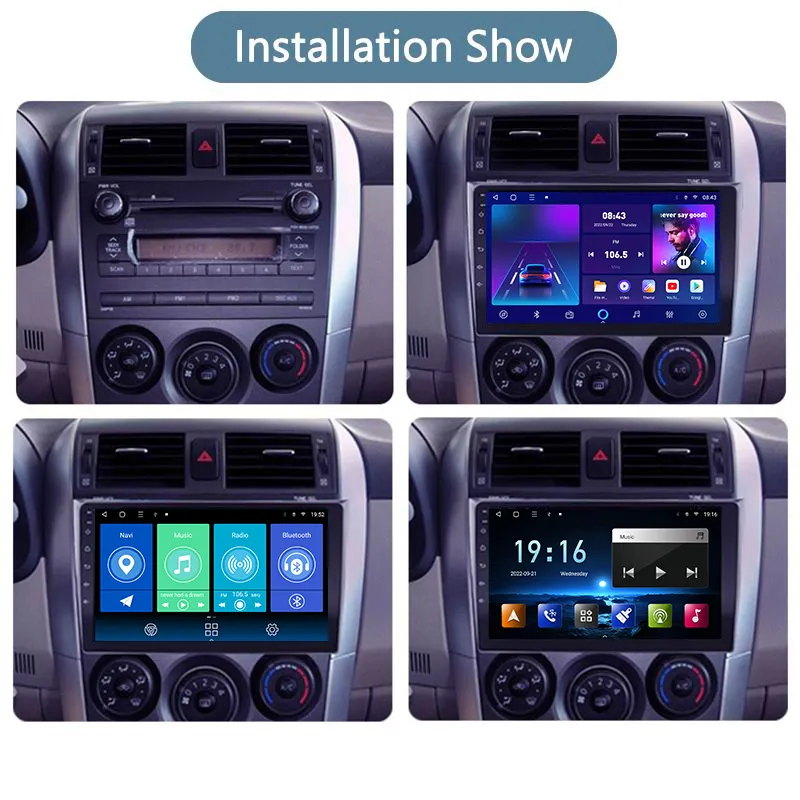 Navigatie dedicata Toyota Corolla 2007-2013, 4 GB RAM 32 ROM, Android 13, Display QLED  9", DSP, Carplay, Android Auto, Internet, Youtube, Waze, WI-FI, USB, Bluetooth [5]