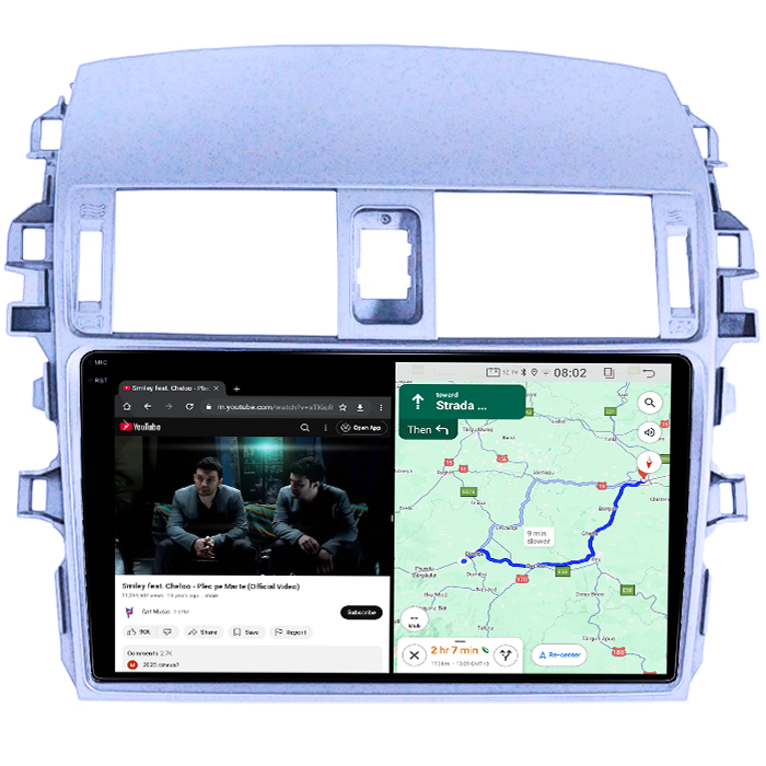 Navigatie dedicata Toyota Corolla 2006-2013, 4GB RAM 64GB ROM, Quad Core, Display 9" QLED 1K, Carplay, Android 14, Bluetooth, Magazin Play, Suport Camere AHD [4]
