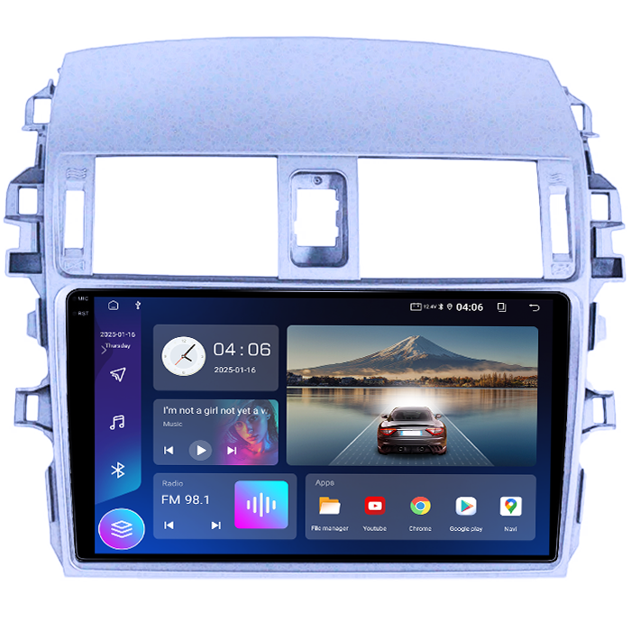 Navigatie dedicata Toyota Corolla 2006-2013, 4GB RAM 64GB ROM, Quad Core, Display 9" QLED 1K, Carplay, Android 14, Bluetooth, Magazin Play, Suport Camere AHD [2]