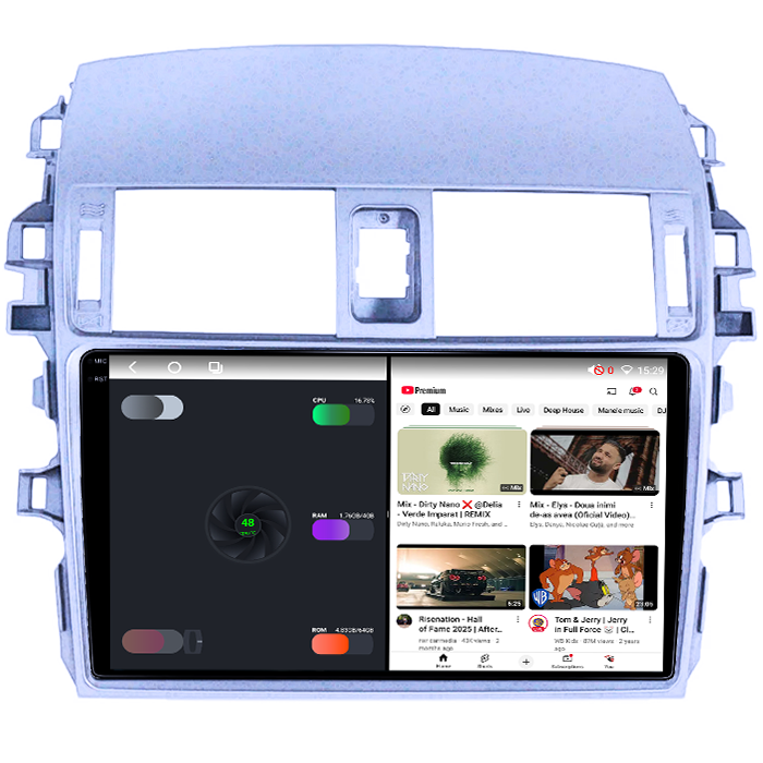 Navigatie dedicata Toyota Corolla 2006 - 2013, 8GB RAM 128GB ROM, Octacore, Platforma TS18, Android 14, Display QLED 9", Suporta camera 360", DSP, Carplay&Android Auto, SIM 4G, Ventilator Activ [3]