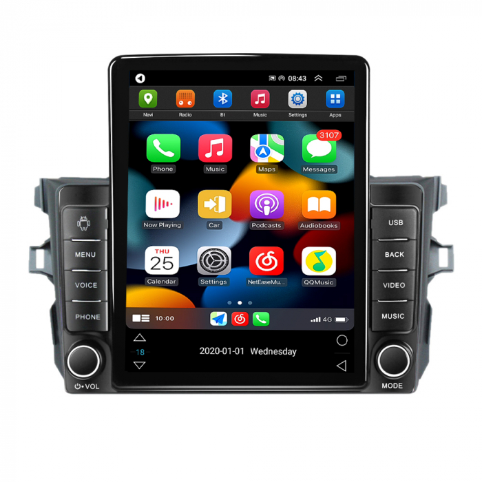 Navigatie dedicata Toyota Corolla 2006-2013,Tesla Style, ANDROID 13,Carplay&Android Auto, 10 inch , 8+128GB, Internet, Aplicatii, Waze, GPS [2]