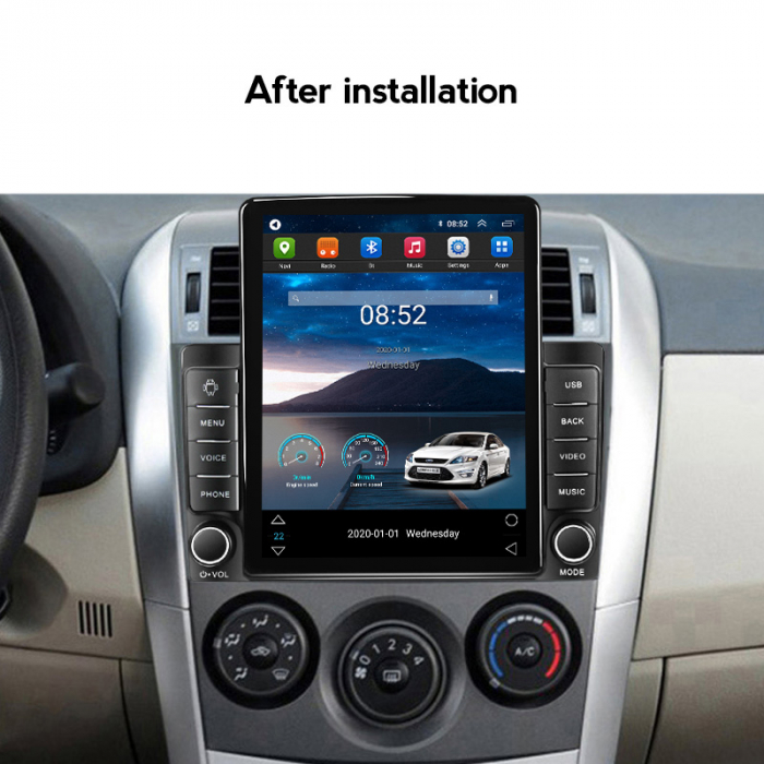 Navigatie dedicata Toyota Corolla 2006-2013,Tesla Style, ANDROID 13,Carplay&Android Auto, 10 inch , 8+128GB, Internet, Aplicatii, Waze, GPS [4]