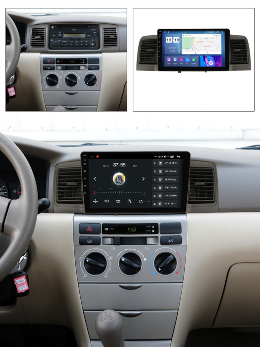 Navigatie dedicata Toyota Corolla 2007-2012, 4 GB RAM 32 ROM, Android 13, Display QLED, 9", DSP, Carplay, Android Auto, Internet, Youtube, Waze, WI-FI, USB, Bluetooth [7]