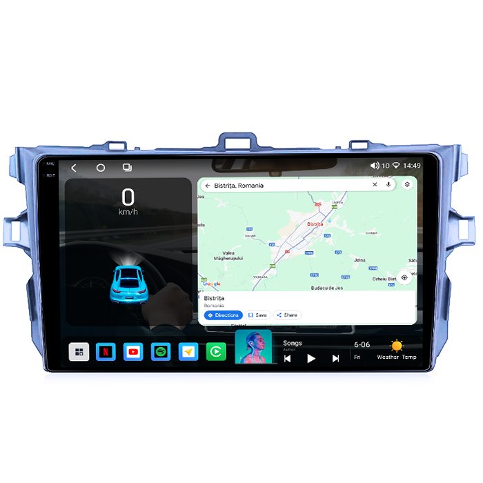 Navigatie dedicata Toyota Corolla 2010, 4GB RAM 64GB ROM, Octacore, Android 14, Display QLED 1K 9", Carplay&Android Auto, SIM 4G, Ventilator Activ [2]