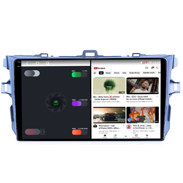 Navigatie dedicata Toyota Corolla 2010, 4GB RAM 64GB ROM, Octacore, Android 14, Display QLED 1K 9", Carplay&Android Auto, SIM 4G, Ventilator Activ [3]