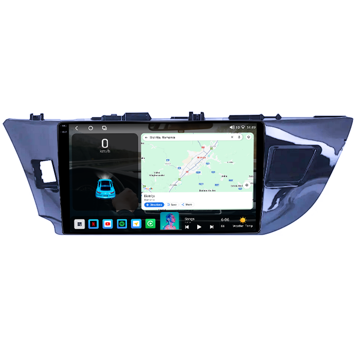 Navigatie dedicata Toyota Corolla 2013-2018, 4GB RAM 64GB ROM, Octacore, Android 14, Display QLED 1K 9", Carplay&Android Auto, SIM 4G, Ventilator Activ [2]