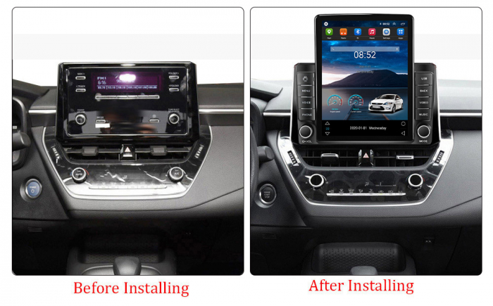Navigatie dedicata Toyota Corolla 2018-2019,Tesla Style, ANDROID 13,Carplay&Android Auto, 10 inch , 8+128GB, Internet, Aplicatii, Waze, GPS [3]