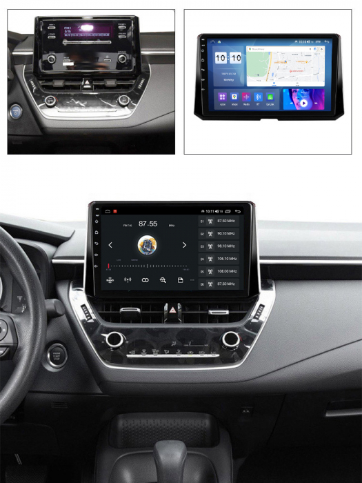 Navigatie dedicata Toyota Corolla 2018-2020, 4 GB RAM 32 ROM, Android 13, Display QLED, 10", DSP, Carplay, Android Auto, Internet, Youtube, Waze, WI-FI, USB, Bluetooth [8]