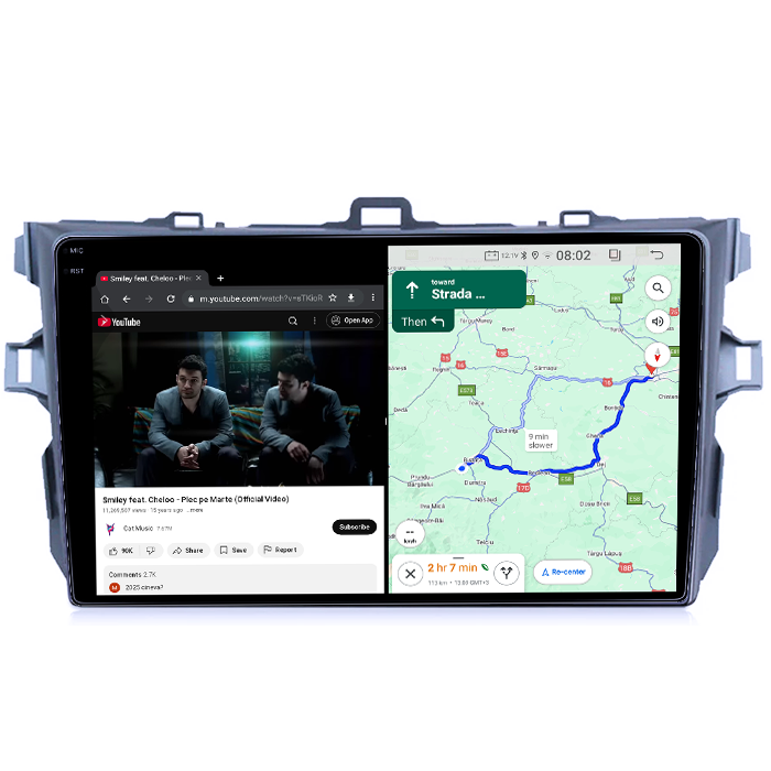 Navigatie dedicata Toyota Corolla, 4GB RAM 64GB ROM, Quad Core, Display 9" QLED 1K, Carplay, Android 14, Bluetooth, Magazin Play, Suport Camere AHD [6]