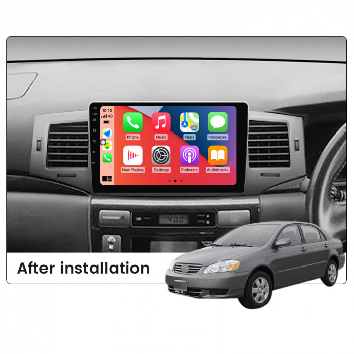 Navigatie dedicata Toyota Corolla 9 E120 2004-2006, 4 GB RAM 32 ROM, Android 13, Display QLED, 9", DSP, Carplay, Android Auto, Internet, Youtube, Waze, WI-FI, USB, Bluetooth [6]